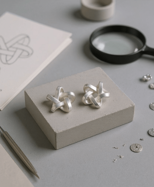 Sterling Silver Infinity Star Earrings