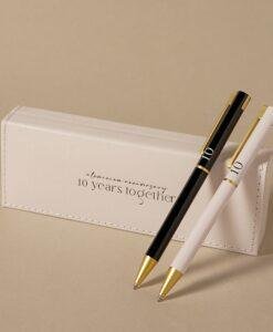 Milestone 10th Tin Wedding Anniversary Pen Gift Set for Couples