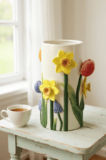 Ceramic 3D Daffodil and Tulip Flower Vase