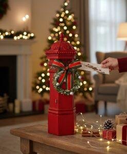 Regal Tidings Red Post Box Christmas Decoration 30cm