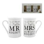 25th Anniversary 25 Years Mr And Mrs Always Right Mug Set for Couples