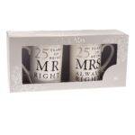 25th Anniversary 25 Years Mr And Mrs Always Right Mug Set for Couples
