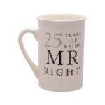25th Anniversary 25 Years Mr And Mrs Always Right Mug Set for Couples