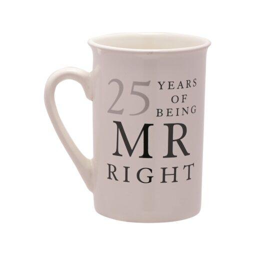 25th Anniversary 25 Years Mr And Mrs Always Right Mug Set for Couples
