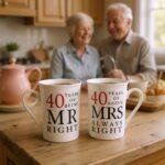 40th Ruby Wedding Anniversary 40 Years Mr And Mrs Always Right Coffee Mug Gift Set for Couples