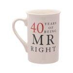 40th Ruby Wedding Anniversary 40 Years Mr And Mrs Always Right Coffee Mug Gift Set for Couples
