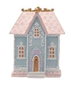 Pastel Blue House Christmas Ornament Decoration