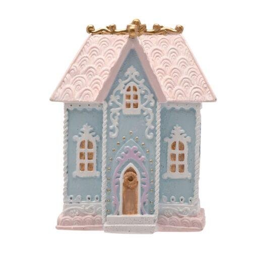 Pastel Blue House Christmas Ornament Decoration