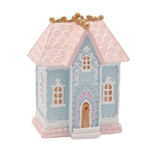 Pastel Blue House Christmas Ornament Decoration