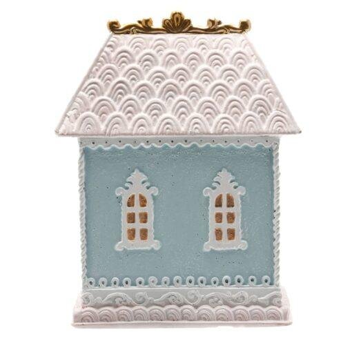 Pastel Blue House Christmas Ornament Decoration