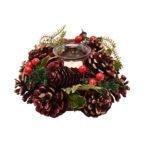 Plum And Gold Regal Tidings Single Tea Light Candle Holder