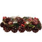 Plum And Gold Regal Tidings Double Tea Light Candle Holder