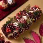 Plum And Gold Regal Tidings Tea Light Candle Holder