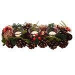 Plum And Gold Regal Tidings Triple Tea Light Candle Holder