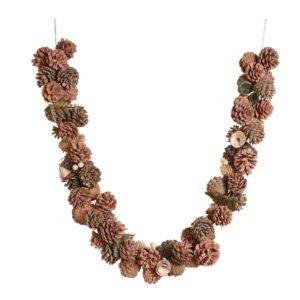 Blush Pink Natural Foliage Christmas Garland 120cm