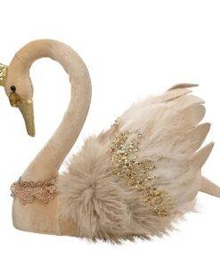 Opulent Velvet Christmas Swan Decoration