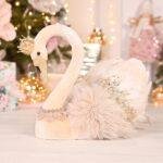 Opulent Velvet Christmas Swan Decoration
