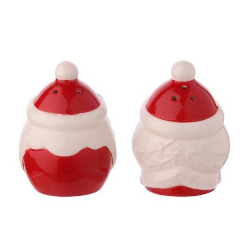 Ceramic Christmas Mr And Mrs Claus Salt And Pepper Shaker Pots