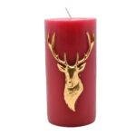 Red Stag Pillar Candle – Luxury Festive Christmas Décor
