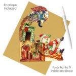 Pop Up 3D Pendulum Christmas Card Hurry Down The Chimney