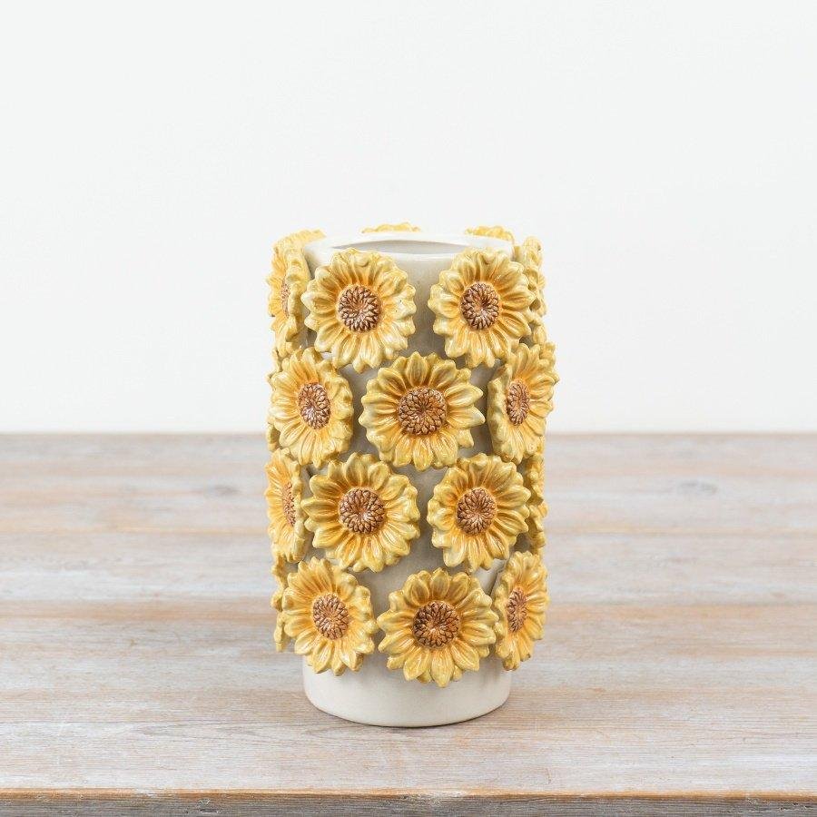 Ceramic 3D Embossed Sunflower Vase – Mother’s Day Gift, 23cm Ceramic 3D Embossed Sunflower Vase – Mother’s Day Gift, 23cm