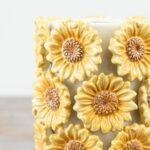 Ceramic 3D Embossed Sunflower Vase – Mother’s Day Gift, 23cm