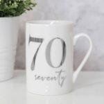 White Porcelain 70th Milestone Birthday Mug