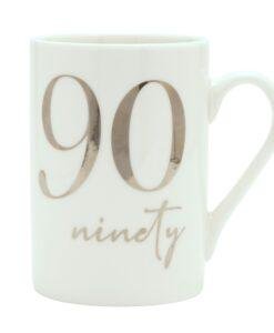 White Porcelain 90th Milestone Birthday Mug Gift