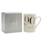 White Porcelain 90th Milestone Birthday Mug Gift