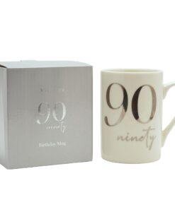 White Porcelain 90th Milestone Birthday Mug Gift