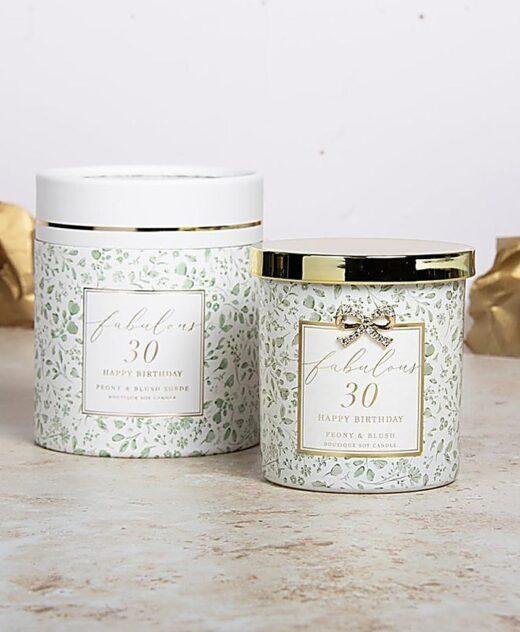 'Fabulous 30' Scented 30th Birthday Candle And Matching Luxury Gift Box