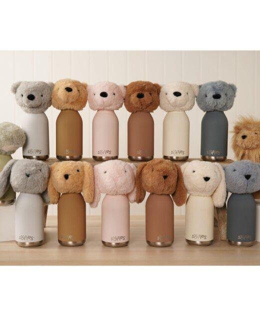 Childrens Stainless Steel Water Bottle Removable Plush Character Head